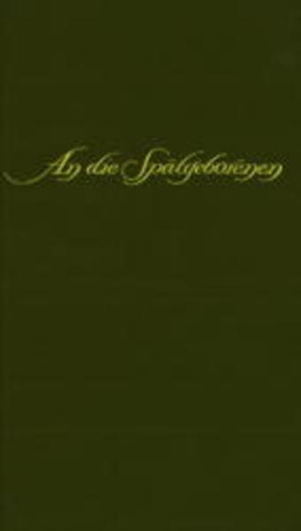 An die Spätgeborenen