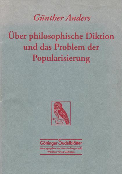 Über philosophische Diktion und das Problem der Popularisierung