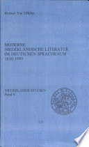 Moderne niederländische Literatur im deutschen Sprachraum 1830-1990