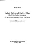 Ludwig Christoph Heinrich Höltys Gedichte in Vertonungen
