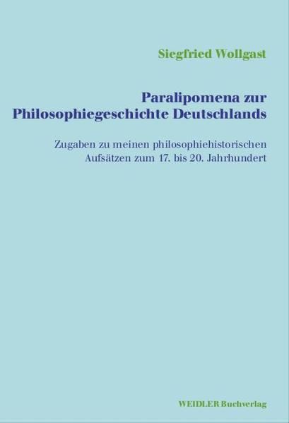 Paralipomena zur Philosophiegeschichte Deutschlands