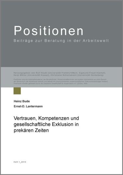 Vertrauen, Kompetenzen und gesellschaftliche Exklusion in prekären Zeiten