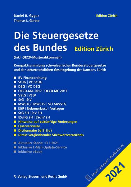 Die Steuergesetze des Bundes – Edition Zürich 2021