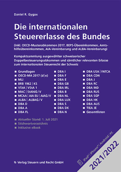 Die internationalen Steuererlasse des Bundes 2021/2022