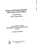 Kriegs- und Friedenserlebnisse eines hannoverschen Jägers