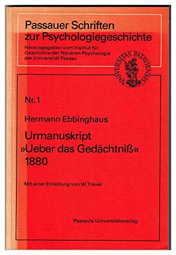 Urmanuskript "Ueber das Gedächtniss" 1880