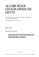 Geomorphodynamische Massenbilanzen