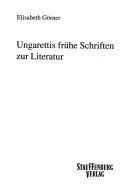 Ungarettis frühe Schriften zur Literatur