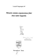 Miracle comme argumentm fidei chez saint Augustin