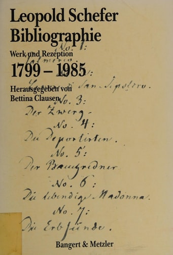 Leopold Schefer Bibliographie 1799-1985