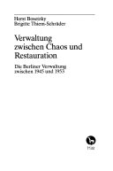 Verwaltung zwischen Chaos und Restauration