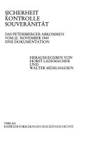 Sicherheit - Kontrolle - Souveränität
