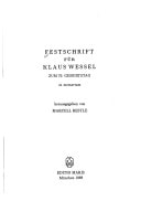 Festschrift für Klaus Wessel zum 70. Geburtstag