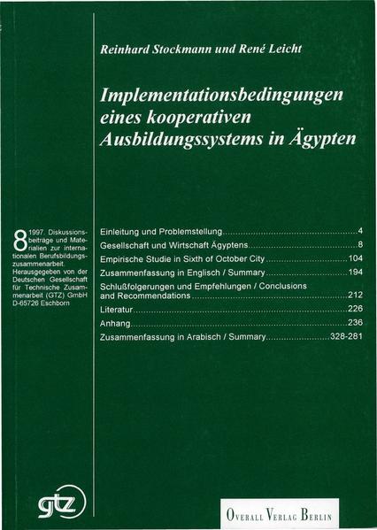Implementationsbedingungen eines kooperativen Ausbildungssystems in Ägypten
