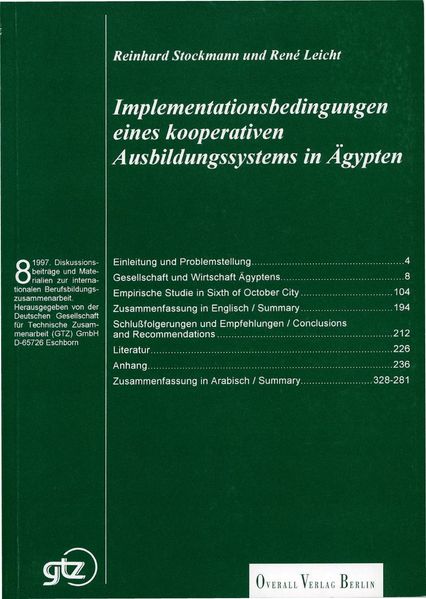Implementationsbedingungen eines kooperativen Ausbildungssystems in Ägypten