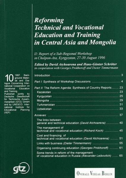 Reforming Technical and Vocational Education and Training in Central Asia and Mongolia / Reforming Technical and Vocational Education and Training in Central Asia and Mongolia. II