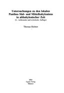 Untersuchungen zu den lokalen Panthea Süd- und Mittelbabyloniens in altbabylonischer Zeit