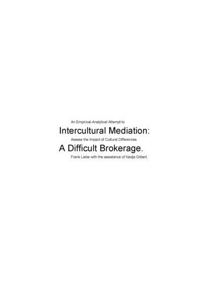 Intercultural Mediation: A Difficult Brokerage