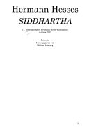 Hermann Hesses SIDDHARTA