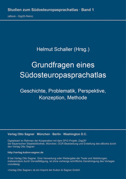 Grundfragen eines Südosteuropasprachatlas