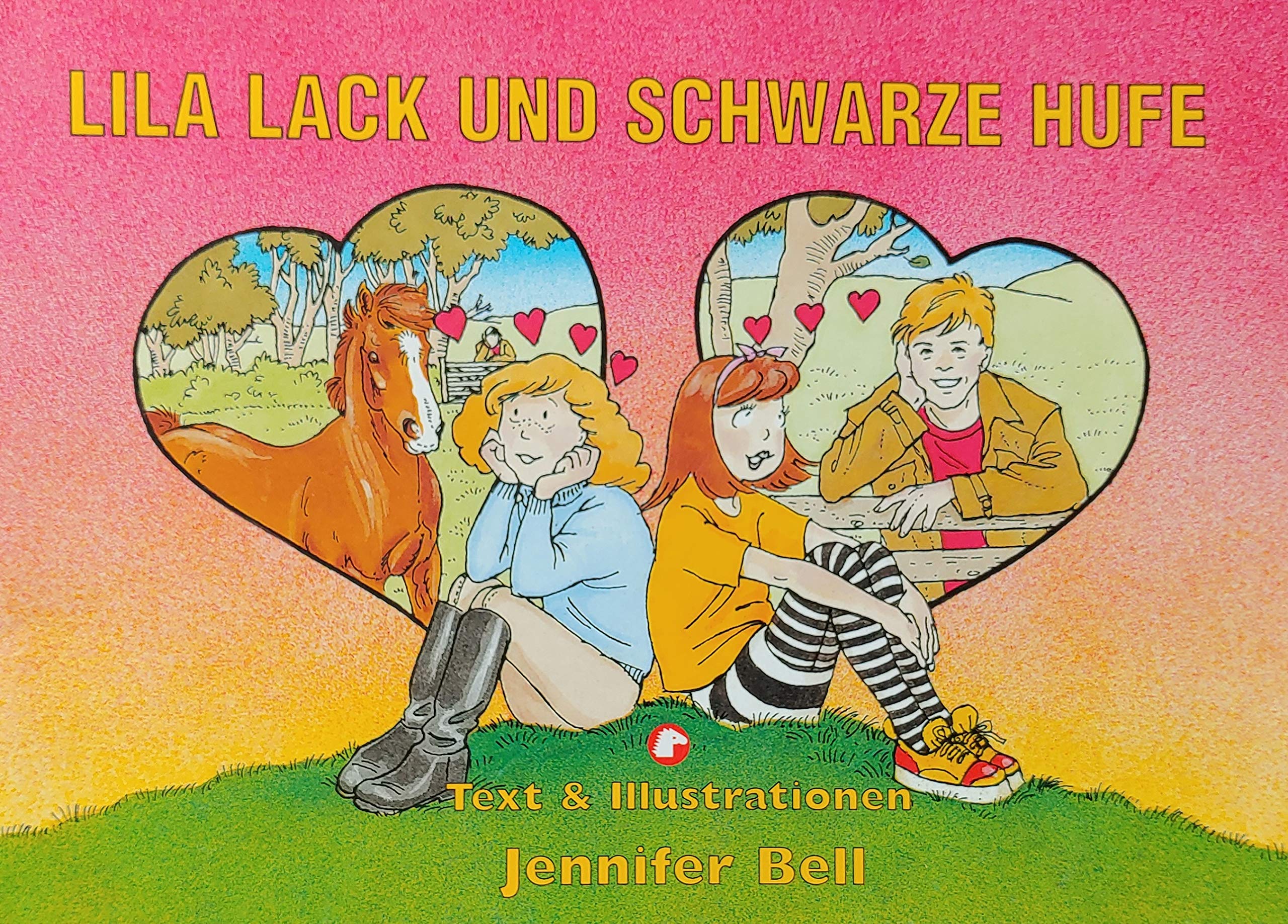 Lila Lack und Schwarze Hufe