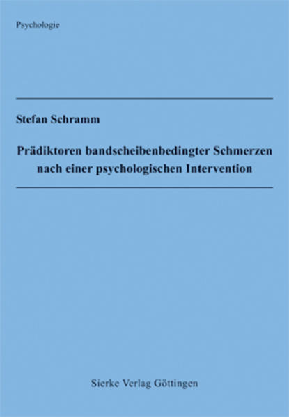 Prädiktoren bandscheibenbedingter Schmerzen nach einer psychologischen Intervention