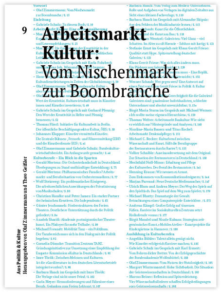 Arbeitsmarkt Kultur: Vom Nischenmarkt zur Boombranche