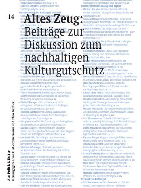 Altes Zeug: Beiträge zur Diskussion zum nachhaltigen Kulturgutschutz
