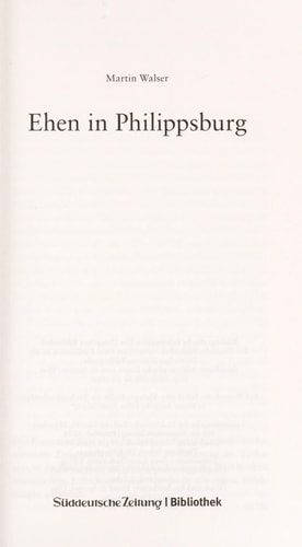 Süddeutsche Zeitung Bibliothek / Ehen in Philippsburg