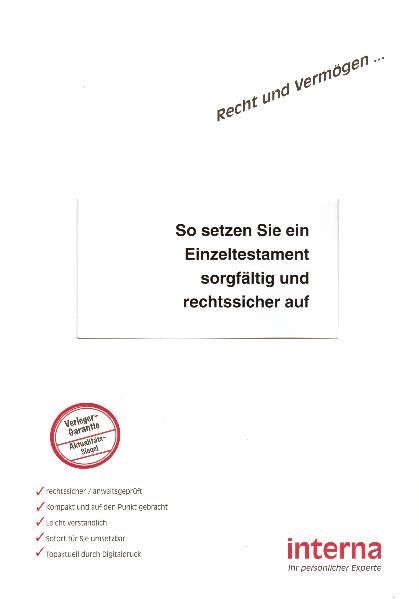 So setzen Sie ein Einzeltestament sorgfältig und rechtssicher auf