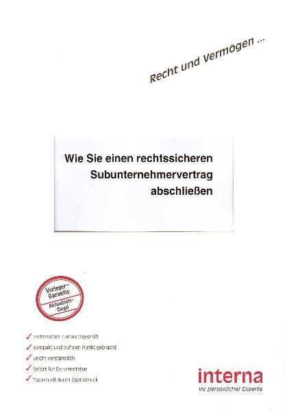Wie Sie einen rechtssicheren Subunternehmervertrag abschliessen