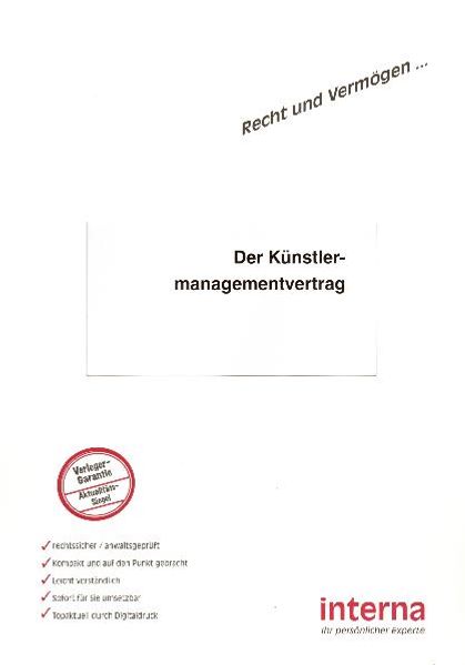 Der Künstlermanagementvertrag