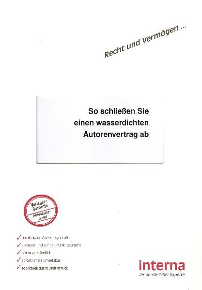 So schliessen Sie einen wasserdichten Autorenvertrag ab