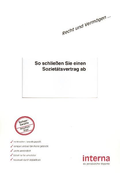 Wie Sie einen Sozietätsvertrag abschliessen