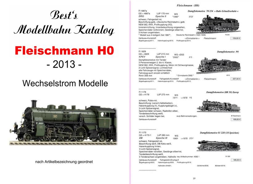 Best`s Modellbahn Katalog Fleischmann H0 Wechsestrom Modelle WS (AC)  2014