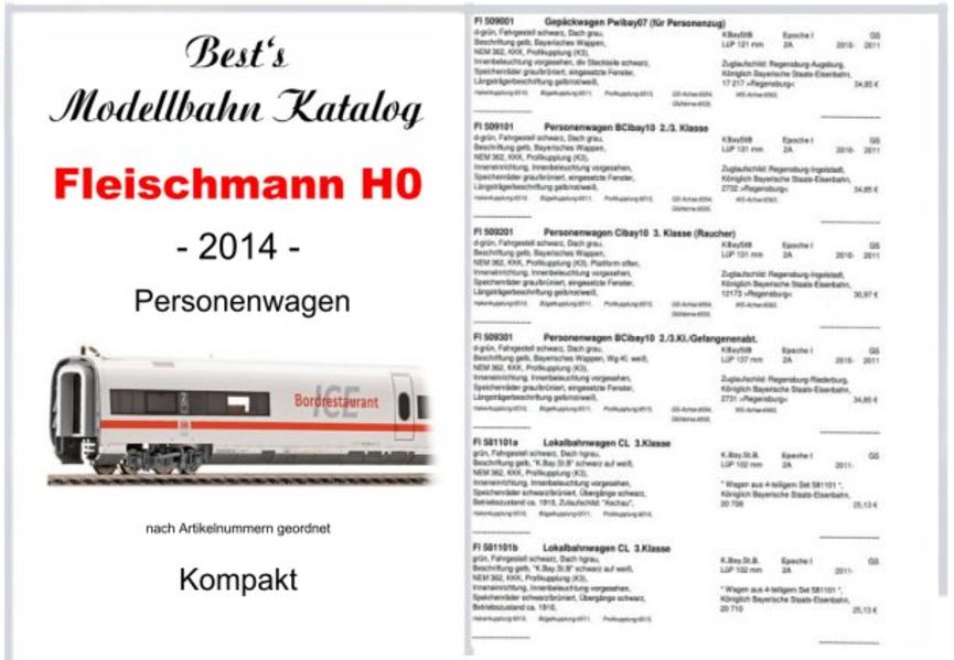 Best`s Modellbahn Katalog Fleischmann H0 Personenwagen 2014 kompakt