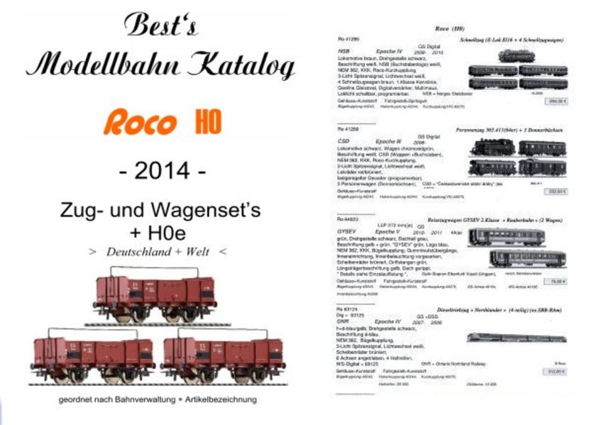 Best`s Modellbahn Katalog Roco H0 Zug- und Wagen- Set's 2014