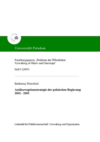 Antikorruptionsstrategie der polnischen Regierung 2002-2005