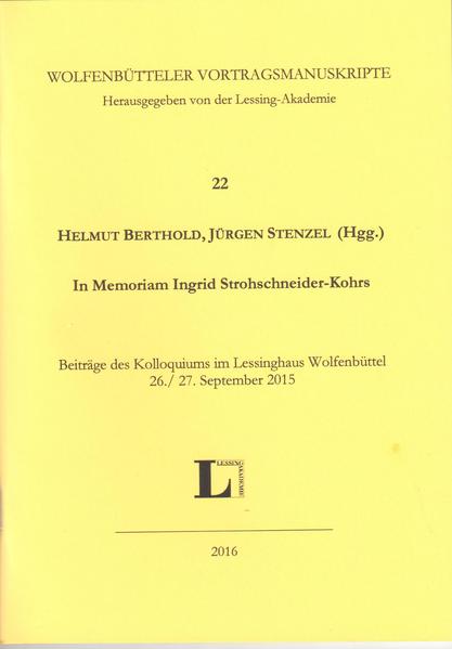 In memoriam Ingrid Strohschneider-Kohrs
