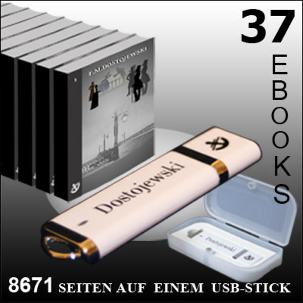 F.M.Dostojewski, Sämtliche Werke, 37 Bände auf einem USB-Stick