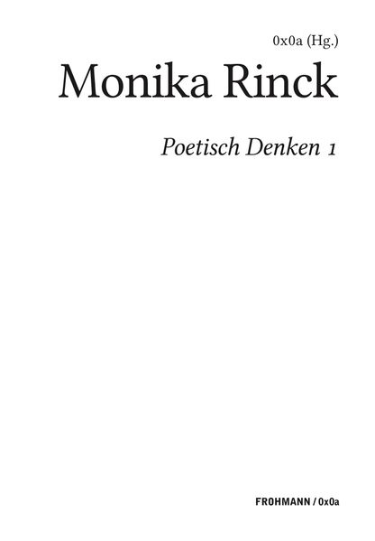 Poetisch denken 1