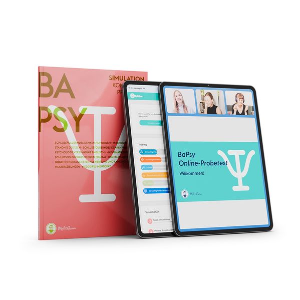 MedGurus BaPsy-DGPs Vorbereitung Pro Paket – Simulationsbuch, E-Learning mit über 1.250 Übungsaufgaben und Online-Probetest zur Vorbereitung auf den Studieneignungstest Psychologie