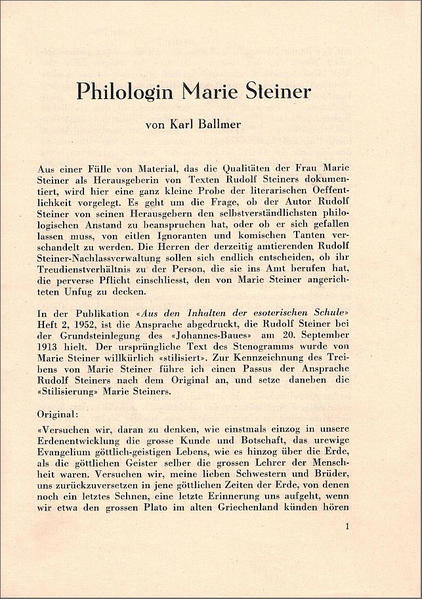 Philologin Marie Steiner