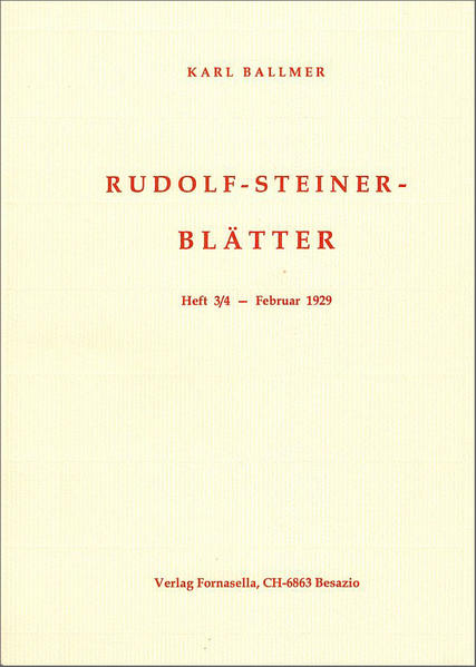 Rudolf-Steiner-Blätter Nr. 3/4