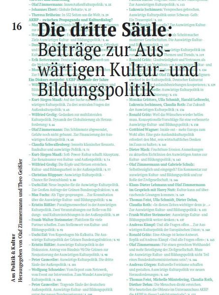 Die dritte Säule: Beiträge zur Auswärtigen Kultur- und Bildungspolitik