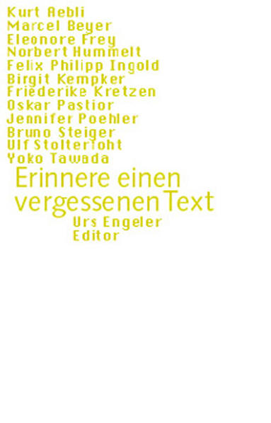 Erinnere einen vergessenen Text