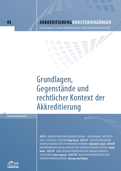 Akkreditierung von Studiengängen – Heft 1