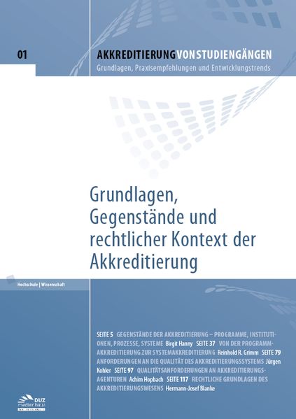 Akkreditierung von Studiengängen – Heft 1