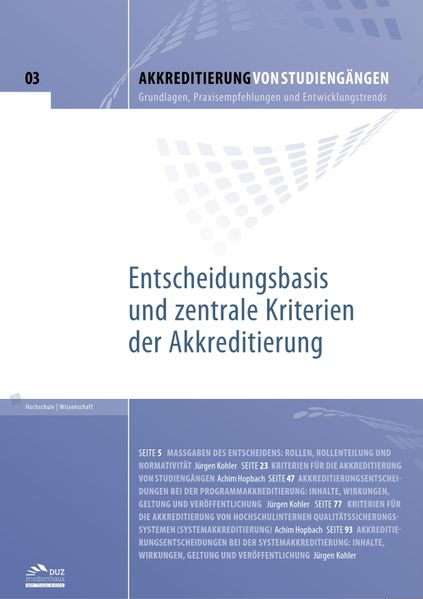 Akkreditierung von Studiengängen – Heft 3