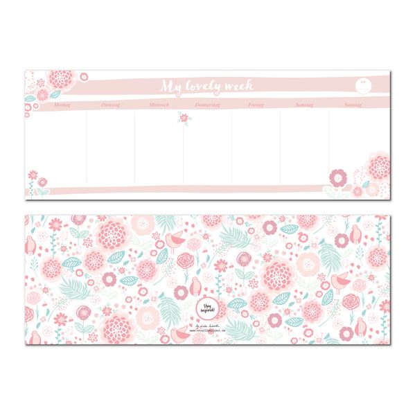 Notizblock Tischkalender/Querkalender 2025, immerwährender Kalender ohne Datum für den Schreibtisch mit 50 Blatt zum Abreißen. Wochenplaner undatiert im Querformat fürs Büro oder zu Hause. Verpackt in passender Geschenkbox